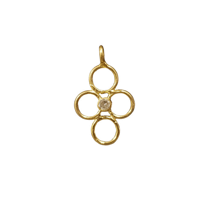 18k Gold Diamond Charm Pendant Flower shape for women - K Jewelry Accessories