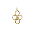 18k Gold Diamond Charm Pendant Flower shape for women - K Jewelry Accessories