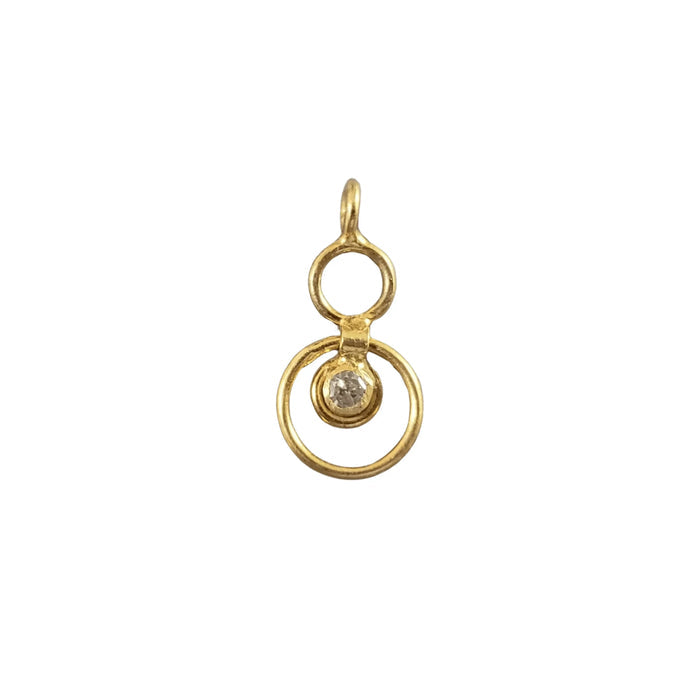 18k Gold Diamond Charm Pendant Round Charm For Her - K Jewelry Accessories