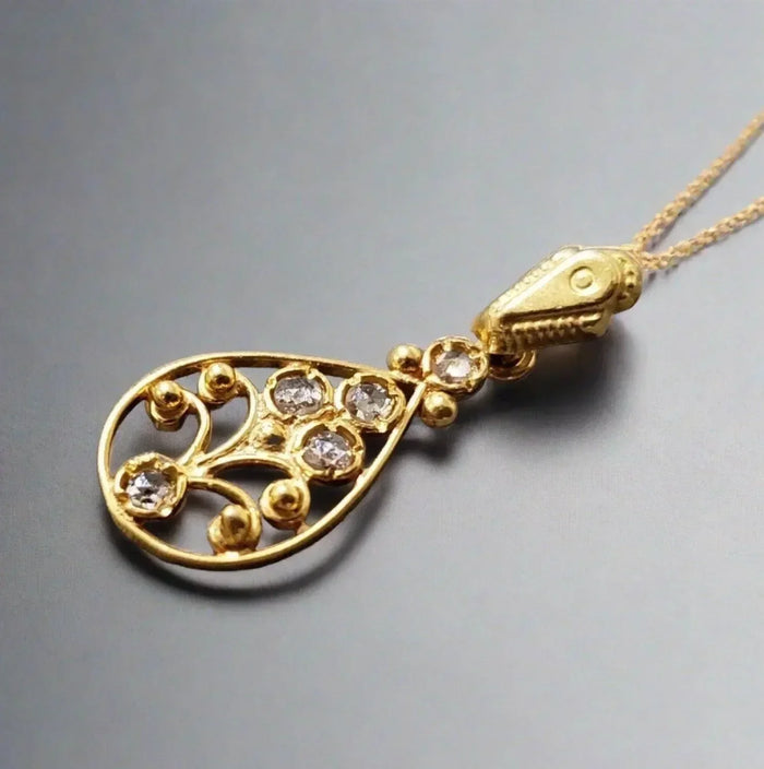 18k Gold Diamond Necklace Pendant Jewelry Findings - K Jewelry Accessories
