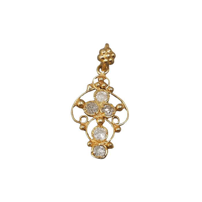 18k Gold Diamond Pendant Charm Easy to use Diy findings - K Jewelry Accessories