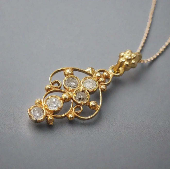 18k Gold Diamond Pendant Charm Easy to use Diy findings - K Jewelry Accessories