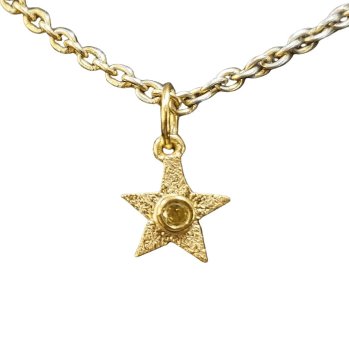 18k Gold Diamond Pendant Charm Star Shape for women - K Jewelry Accessories