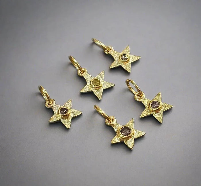 18k Gold Diamond Pendant Charm Star Shape for women - K Jewelry Accessories