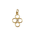 18k Gold Diamond Pendant Flower shape Charm For Daily wear - K Jewelry Accessories