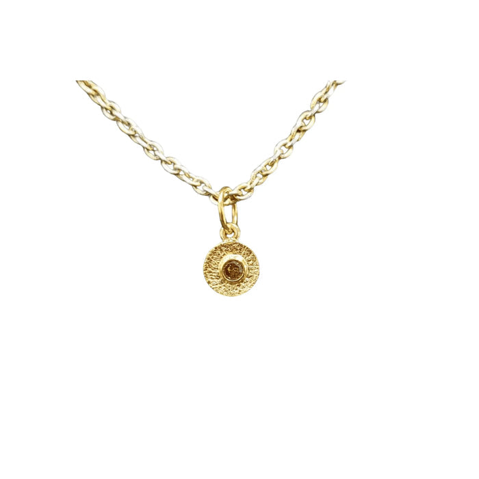18k Gold Diamond Pendant for women Round Charms - K Jewelry Accessories