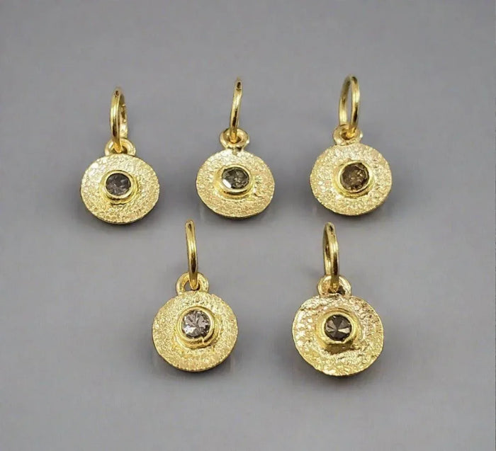 18k Gold Diamond Pendant for women Round Charms - K Jewelry Accessories