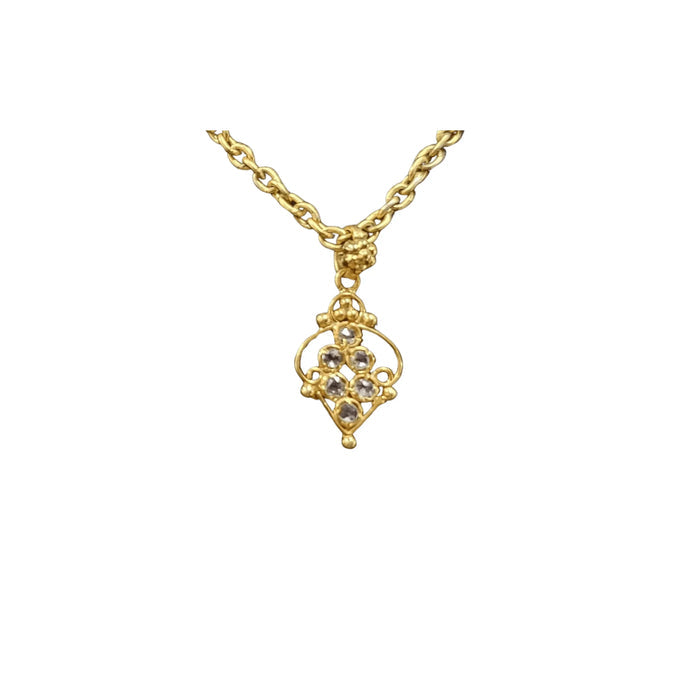 18k Gold Diamond Pendant Handmade Charms for her - K Jewelry Accessories