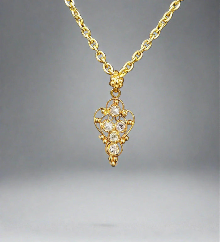18k Gold Diamond Pendant jewelry findings gift for her - K Jewelry Accessories