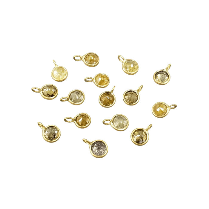 18K Gold Diamond Pendant Natural Charms round for women - K Jewelry Accessories