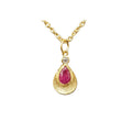 18k Gold Drop Ruby & Rose Cut Diamond Pendant - K Jewelry Accessories