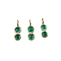18k Gold Emerald Charm Pendant Green 2 stone jewelry - K Jewelry Accessories