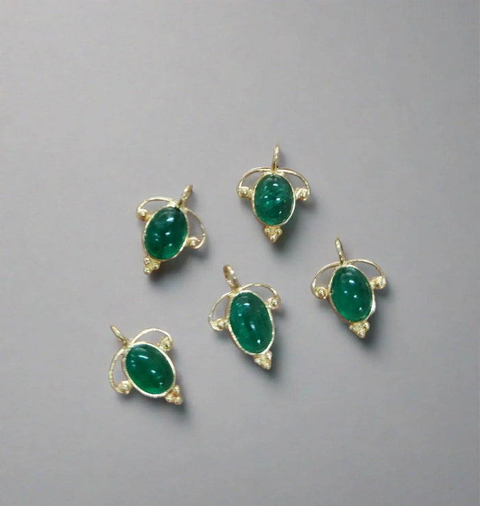 18k Gold Emerald Charms Necklace Jewelry for women - K Jewelry Accessories