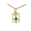 18k Gold Emerald & Diamond Cute Butterfly Pendant - K Jewelry Accessories