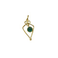 18k Gold Emerald Pendant Charm Natural Stone For Women - K Jewelry Accessories