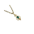 18k Gold Emerald Pendant • Natural Emerald Filigree Charm - K Jewelry Accessories