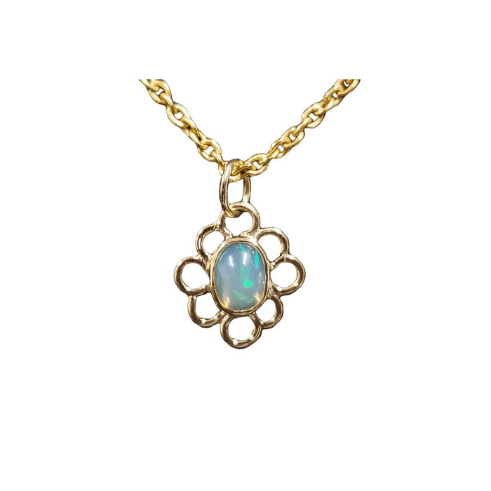 18k Gold Ethiopian Jewelry Opal Floral Pendant Beautiful - K Jewelry Accessories