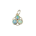 18k Gold Ethiopian Opal 3 Stone Pendant - K Jewelry Accessories