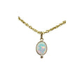 18k Gold Ethiopian Opal And Diamond Pendant Oval Multi fire - K Jewelry Accessories