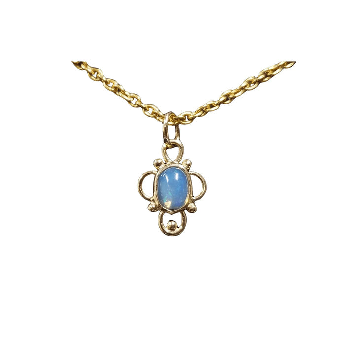 18k Gold Ethiopian Opal Charm Minimalist Pendant Jewelry Findings - K Jewelry Accessories