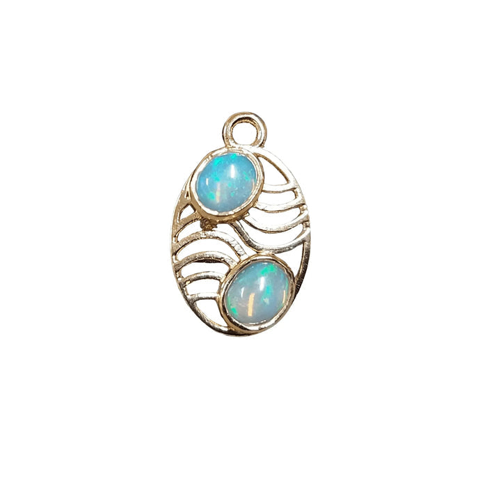 18k Gold Ethiopian Opal Charm Pendant Jewelry Findings - K Jewelry Accessories