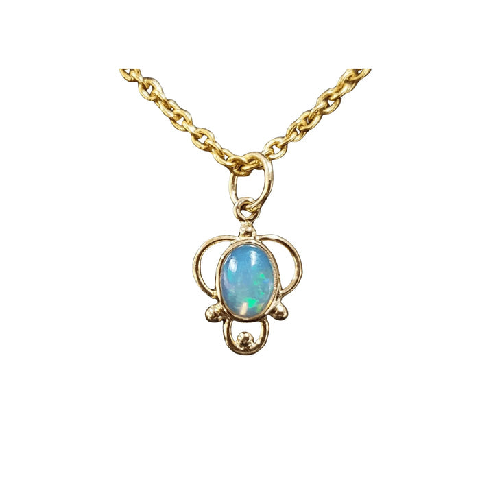 18k Gold Ethiopian Opal Minimalist Pendant Different Shape - K Jewelry Accessories