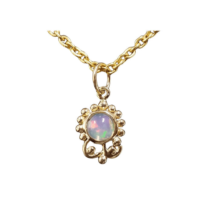 18k Gold Ethiopian Opal Minimalist Pendant Jewelry - K Jewelry Accessories