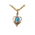 18k Gold Ethiopian Opal Minimalist Pendant Oval Shape Charm - K Jewelry Accessories