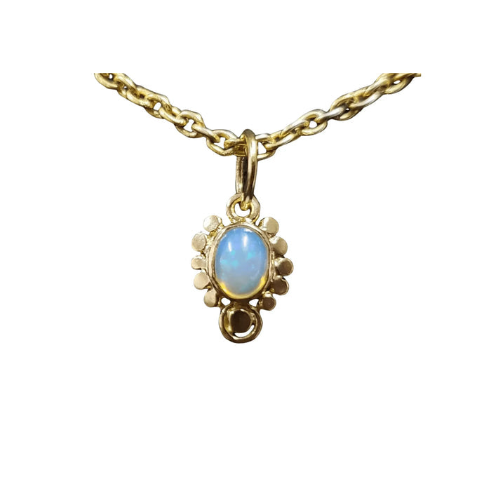 18k Gold Ethiopian Opal Pendant Elegant Shape jewelry - K Jewelry Accessories
