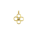 18k Gold Flower Shape Diamond Charm Pendant - K Jewelry Accessories