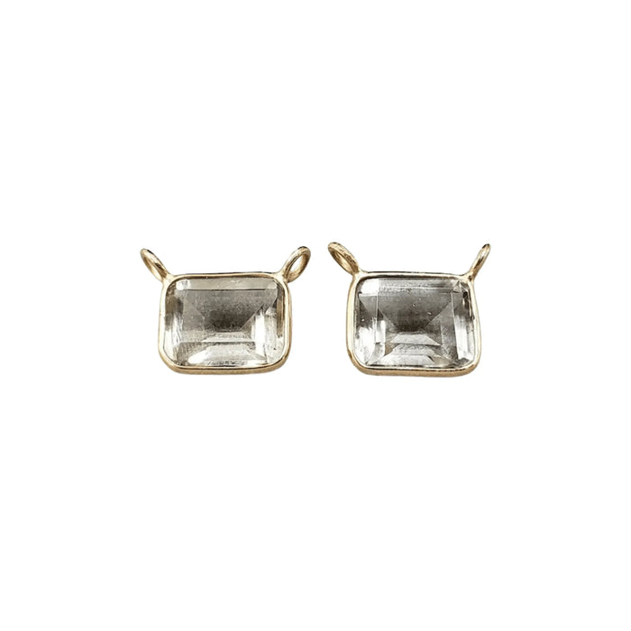 18k Gold Green Amethyst Charm Connector for Women - K Jewelry Accessories