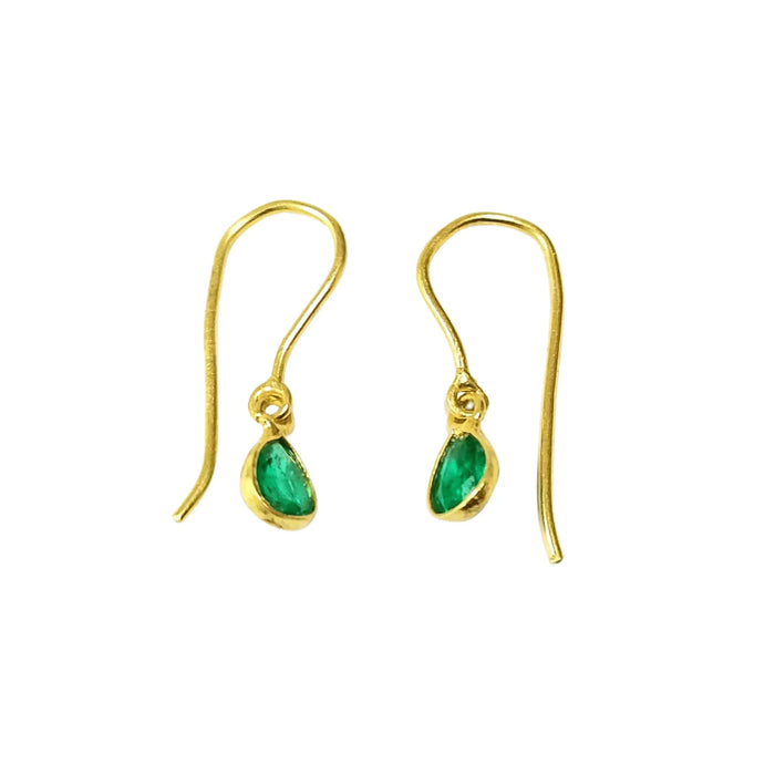 18k Gold Green Emerald Earrings For Women - K Jewelry Accessories