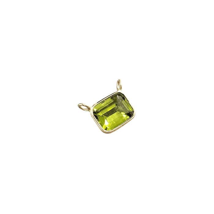 18k Gold Green Peridot Charm Pendant Connector - K Jewelry Accessories