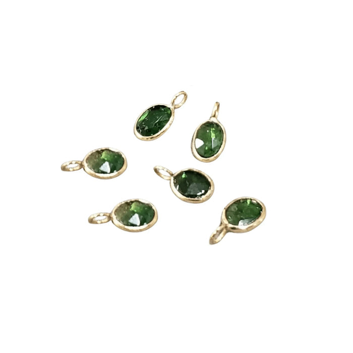 18k Gold Green Tourmaline Charm Beautiful jewelry for her - K Jewelry Accessories