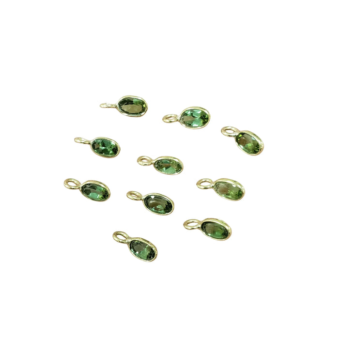 18k Gold Green Tourmaline Charm Minimalistic jewelry - K Jewelry Accessories