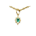 18k Gold Green Zambian Emerald Pendant Oval Shape - K Jewelry Accessories