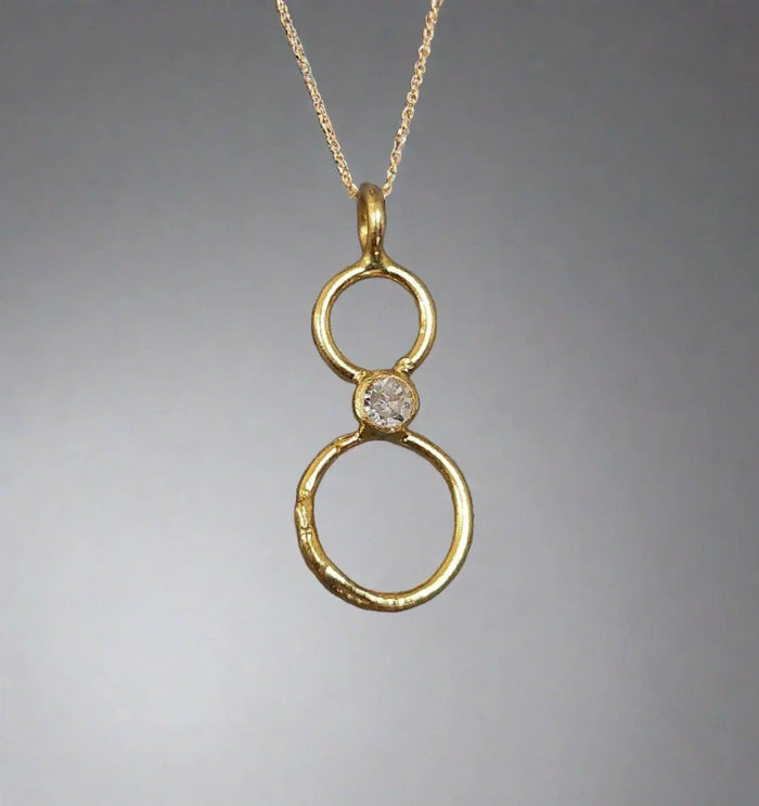 18k Gold Infinity Diamond Pendant Charm Jewelry Findings - K Jewelry Accessories