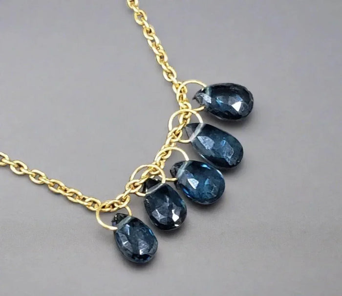 18k Gold London Blue Topaz Charm for women - K Jewelry Accessories