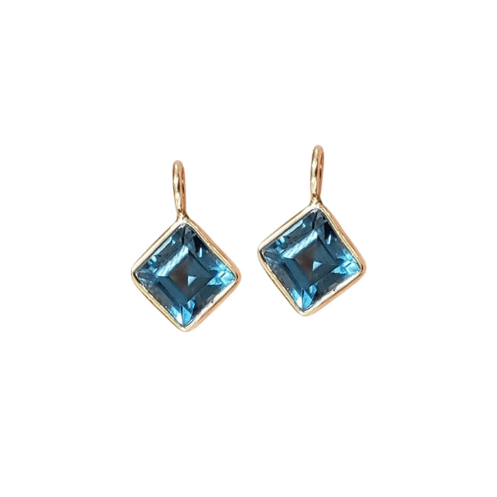 18k Gold London Blue Topaz Charm Pendant - K Jewelry Accessories