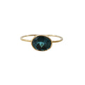 18k Gold London Blue Topaz Ring Made with Natural Stone - K Jewelry Accessories