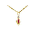 18k Gold Marquise Ruby & Rose Cut Diamond Pendant - K Jewelry Accessories