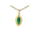 18k Gold Marquise Zambian Emerald Pendant - K Jewelry Accessories