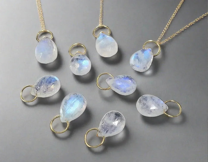 18k Gold Moonstone Pendants Rainbow for women - K Jewelry Accessories