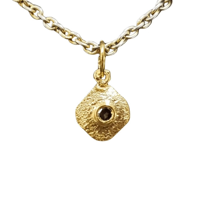 18k Gold Natural Brown Diamond Pendant Elegant Design - K Jewelry Accessories