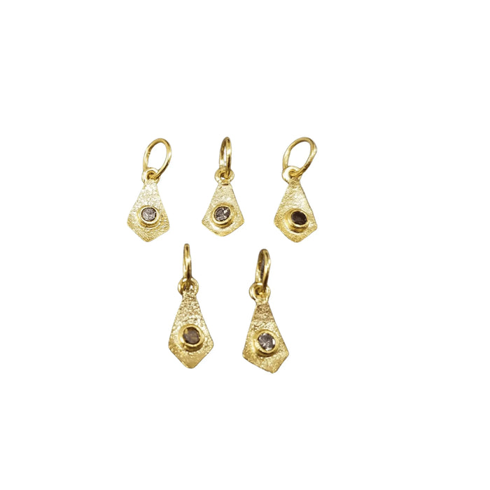 18k Gold Natural Brown Diamond Pendant Jewelry findings - K Jewelry Accessories