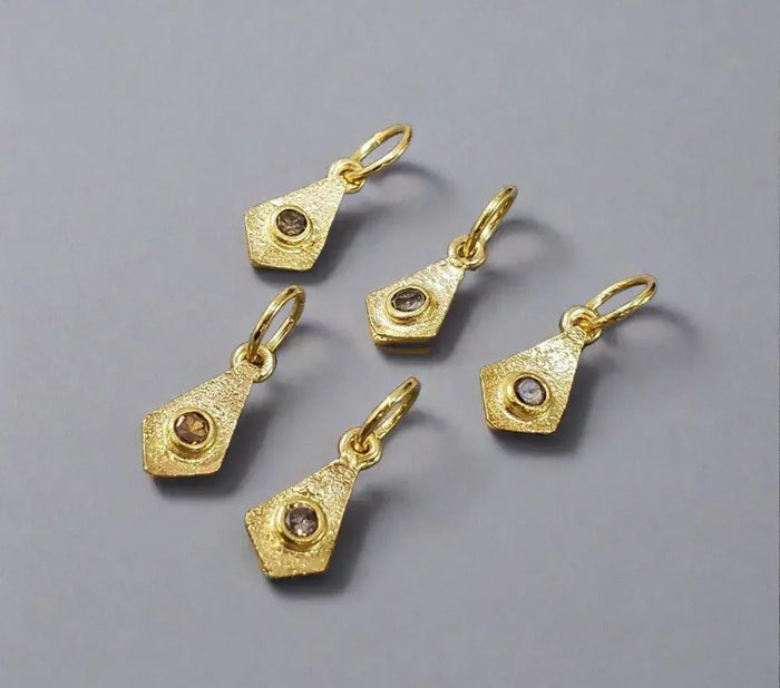 18k Gold Natural Brown Diamond Pendant Jewelry findings - K Jewelry Accessories