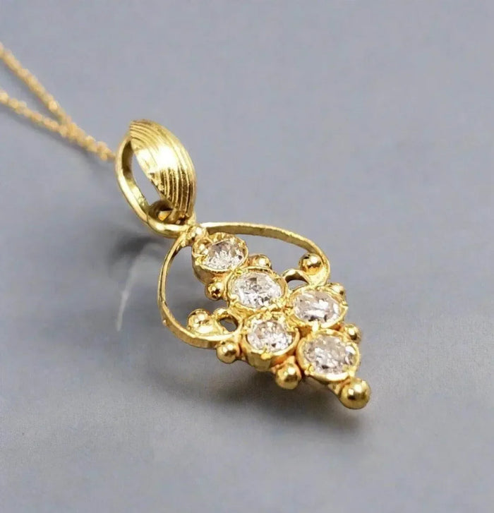 18k Gold Natural Diamond Pendant Best Jewelry findings - K Jewelry Accessories