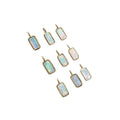 18K Gold Natural Ethiopian Opal Charms Rectangle multi fire - K Jewelry Accessories