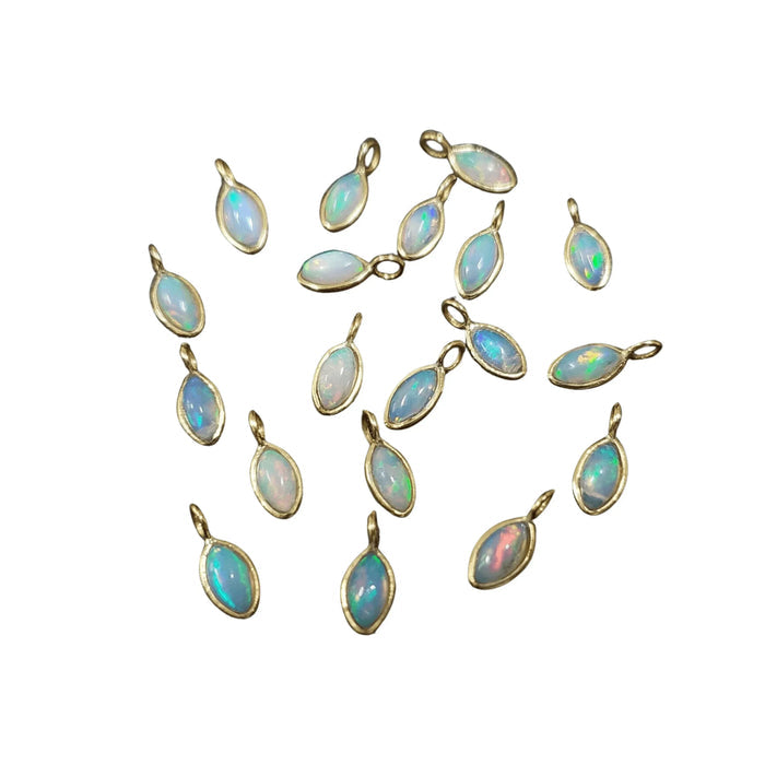18k Gold Natural Ethiopian Opal Marquise Charm for her - K Jewelry Accessories