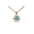 18k Gold Natural Ethiopian Opal Minimalist Pendant - K Jewelry Accessories